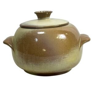Frankoma Plainsman Gold 3 QT Casserole Dish Cookie Jar/Desert Gold Lid-Nice!